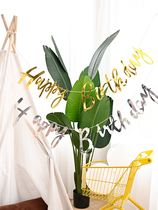 Childrens birthday party dress products baby birthday decoration arrangement banner birthday happy letter pulling flag