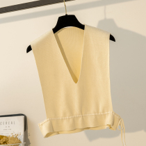 Spring and Autumn Strap Vest Knitted Sweater Cardigan Womens Shirt Shirt and Shoulder Outside Japanese Style Wear