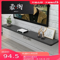 Solid wood TV wall shelf living room TV set-top box wall hanging decoration wall TV cabinet partition