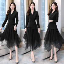 2021 spring new fashion temperament suit collar fashion dress Spring master come and take me home