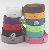 Fixed buckle Rubber band belt Clothing telescopic belt Black accessories grommets elastic band with holes with holes Wide rubber band anti -