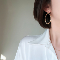 High-end sense of circle earrings female exaggerated personality tide cold wind simple atmosphere ring ear clip no pierced ears earrings female