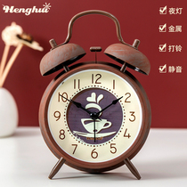 Henghui Metal Bells Mute Small Alarm Clock Students With Cute Cartoon Children Taunted Bedside Personality Clock Alarm Clock