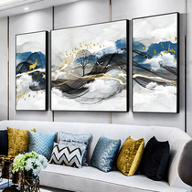 Elk mountain forest crystal porcelain decorative painting Light luxury atmosphere Golden Bird Chinese style framed painting Living room bedroom background wall hanging painting
