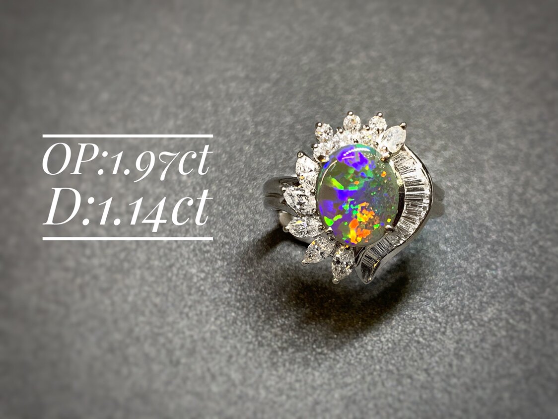 Sold Opal Island Purple Tone Fairy Colorful Black Opal Ring
