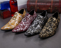 2015 new Japanese and Korean version trendy youth mens leather shoes daily hair stylist leisurely shoes bar nightclub genuine leather shoes