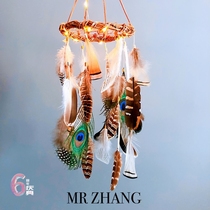 MR ZHANG Original dream net light Indian birthday girl feather hanging decoration Literary gift Requins wind