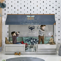 Tree House bed Children multifunctional half-height bed solid wood boy bed Game House House bed custom boy