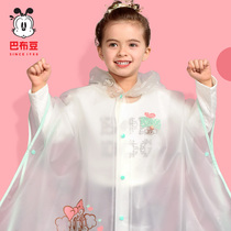 BOBDOG Babu children raincoat waterproof cloak kindergarten boys and girls poncho transparent riding dual-purpose