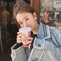 ROUJE POWER denim short jacket womens 2021 spring and autumn new Korean loose casual all-match jacket jacket