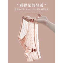 Middle waist panties womens lace incognito cotton crotch breathable black womens sexy summer thin ice silk shorts