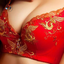 Net reddish big red lingerie suit wedding bride Bens life year woman no steel ring to gather small breasts and thick and thin
