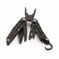 2021 Outdoor Gift Customized All Black Stainless Steel Multifunctional Folding Tool Pliers Camping Fishing Travel