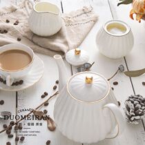 New bone China coffee cup set Household gold white ceramic coffee set English afternoon tea