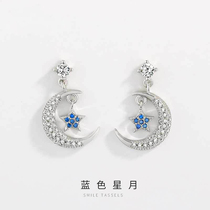 Jin Liufu S925 sterling silver earrings female niche design advanced Star moon earrings cold style simple new earrings