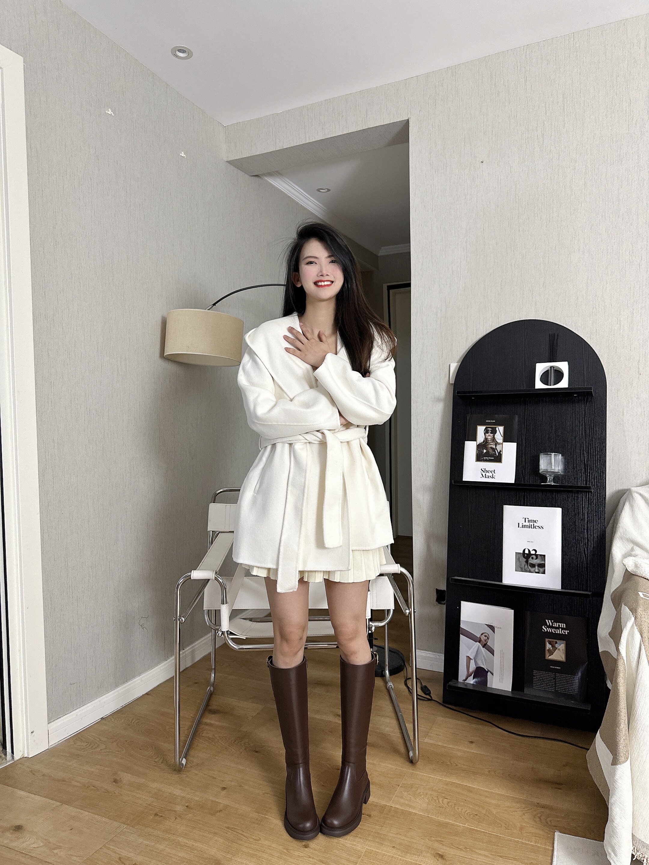 kisscat接吻猫[城市旅人]骑士靴，万茜方枪枪美洋同款真皮皮带扣复古英伦风