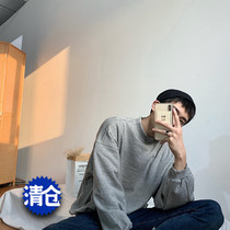 Hualun basic semi-high neck fleece bat sleeve sweater mens loose Korean version of the tide plus velvet ifashion solid color