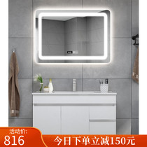 Toilet wash basin hanging wall waterproof light luxury bathroom cabinet Nordic style combination simple modern wash toilet