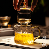 Hammer Textured Glass Teapot Household Single Pot Filter Tea Pot Thickened size Number of high temperature resistant and heat-resistant cooking tea set