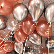 ins net celebrity creative balloon birthday party Silver metal balloon bouquet Birthday surprise decoration Wedding balloon