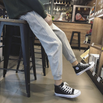 Casual sweatpants womens ins tide 2021 New wide legs thin bf loose tie pants Super fire cec straight pants