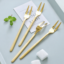 Stainless steel fruit fork set creative cute home Nordic small luxury children small fork fruit stick fruit stick