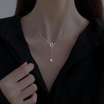 Chow Tai Fook Huanmei 925 sterling silver five-pointed star necklace female niche design sense sweater chain New ins cold wind