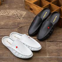 Hong Kong Chao Brand Spring and Summer Men's Shoes Korean Doug Men's Shoes Half Slippers Breathable Spirit Guy One Slip on Lazy Shoes