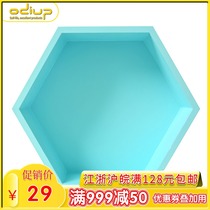 Nordic INS simple wood color hexagonal shelf creative punch-free wall shelf home decoration