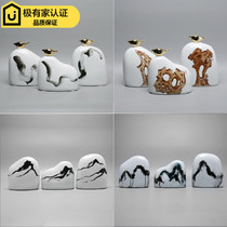 Modern New Chinese Model Room Club Hotel Villa Ceramic Decoration Home Creative TV Cabinet Soft Decoration