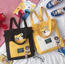 Large capacity canvas womens shoulder bag Womens Cross bag cross bag cross bag womens shoulder chain bag Harajuku tide sheet