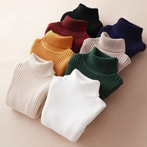 Boys turtleneck sweater pullover autumn winter 2021 new children thick warm knit sweater girl child tide