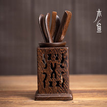 Wood fish chicken wings wood tea ceremony six gentlemen set kung fu tea set tea art tea spoon cup clip tea making tool set