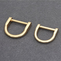Japanese D-ring hanging ring D-ring bag with handmade leather hardware real gold-plated accessories mouth bag gold-tone strap