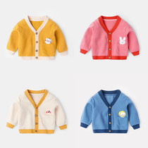 Baby Spring Autumn Open Cardiovert Jacket Baby Knit Blouse Male And Female Outwear Fall Newborn Toddler Pure Cotton Clothes