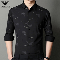 Chiamania autumn shirt men long sleeve Korean print casual inch clothes business men hanging thin shirt