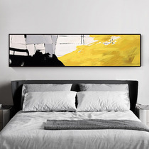 Hand Painted Oil Painting Modern Minimalist Abstract Yellow Art Decoration Painting Autumn Pleasant version Bedroom headboard light and luxurious painting