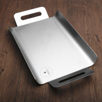 Small Monster Series Household 304 Stainless Steel Tray Rectangular Stainless Steel Plate Flat Bottom Bowel Liangpi Powder Plate