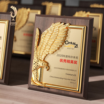 Metal solid wood medals custom-made creative wooden support license dealers excellent staff annual souvenirs