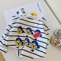 This undershirt is Zs can be lesbian and baby cartoon striped Little Bear T-shirt Fall 100 lap blouses cute
