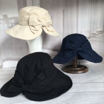 Export Japan pony tail can wear back bow cute sunscreen womens sun hat fishermans hat