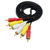 AV three-pair three-color lotus line male RCA interface audio video signal red and white yellow line set-top box DVD cable