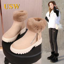 Martin boots woman 2020 Winter new casual 100 hitch snow boots Inn wind plus suede thickened warm cotton boots