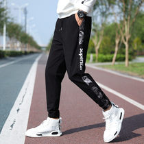 Japanese pants knitted sweatpants mens pants tide Thin Ice Silk Loose tooling nine points mens casual trousers Spring