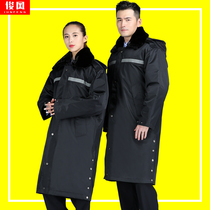 Military cotton coat Mens winter thickened cold-proof overalls long quilted jacket Female security with multi-functional cotton coat windbreaker