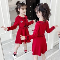 Girls dress long-sleeved 2020 autumn new college style girl princess dress mid-big child spring and autumn cotton skirt
