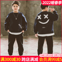 Fat Children's Suit Spring and Autumn 2021 Fat Boys Add Fat to Increase Loose Autumn Dress Fat Big Children Fat Big Children Loose Two-Piece Set