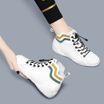High-top shoes Children Spring and Autumn New 2021 leisure sports shoes Joker travel white flat skinny white shoes
