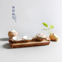 Tea pot Small set Kung Fu tea set Household ceramic dry cannon tea plate Japanese light luxury portable tea set