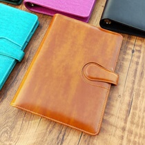 (Brown) 20-hole A5 hard-faced magnetic buckle loose-leaf notebook detachable notepad stationery grid book financial bookkeeping book student wrong questions this day monthly plan business customization